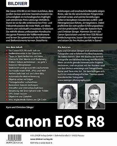 Buchcover der Canon EOS R8 von Kyra und Christian Sänger.