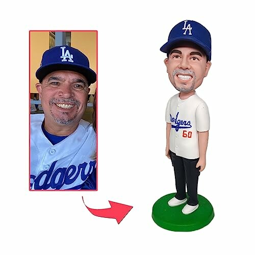 Personalisierte Bobblehead-Figur eines Dodgers-Fans.