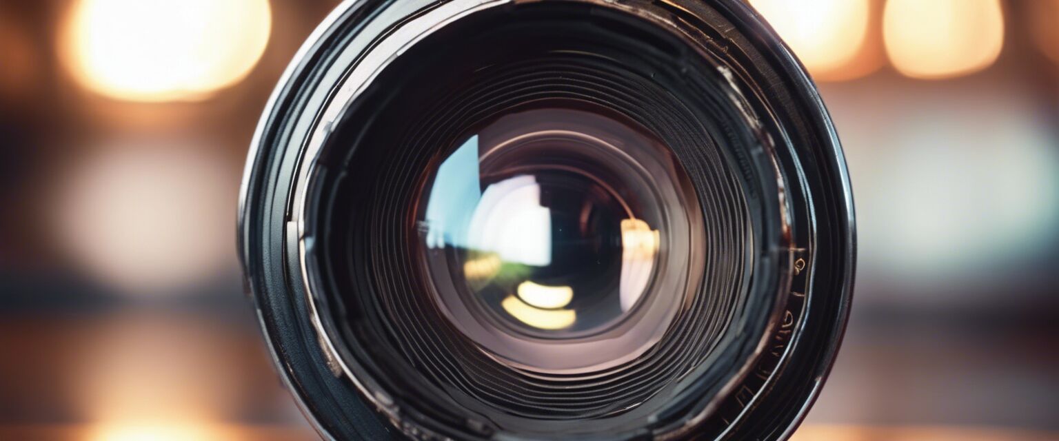 Vintage camera lens close-up